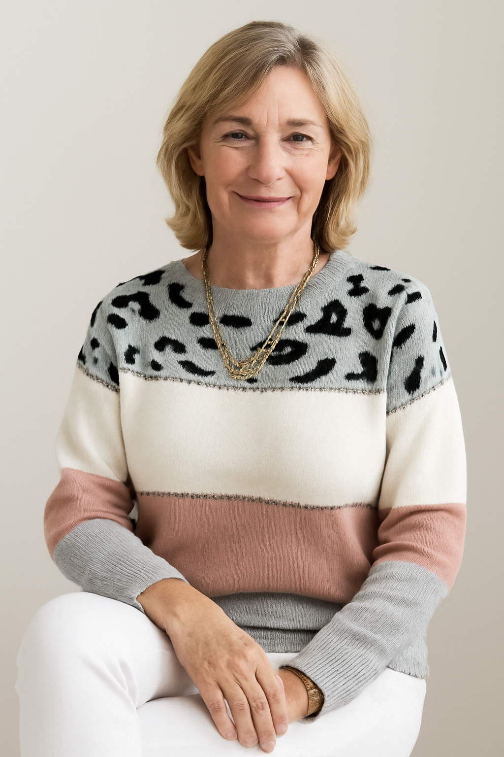 Maison Valmont™ | Maglione Elegante con Motivo Leopardato