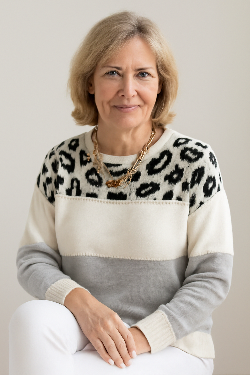 Maison Valmont™ | Maglione Elegante con Motivo Leopardato