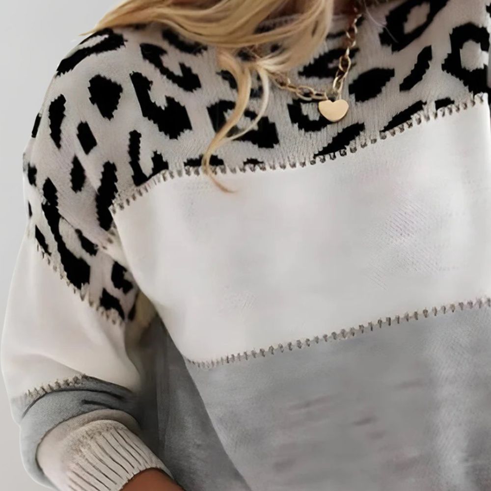 Maison Valmont™ | Maglione Elegante con Motivo Leopardato