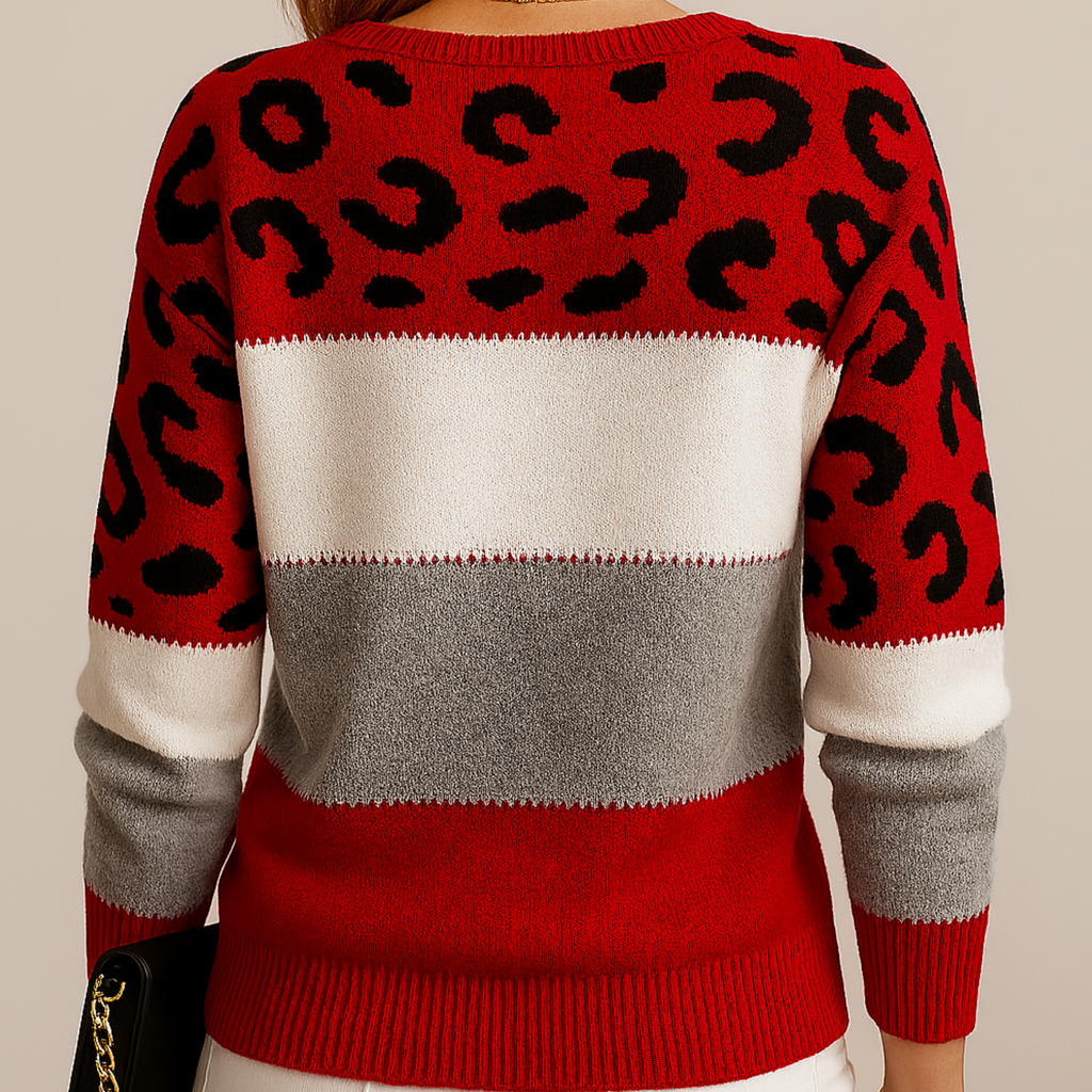 Maison Valmont™ | Maglione Elegante con Motivo Leopardato