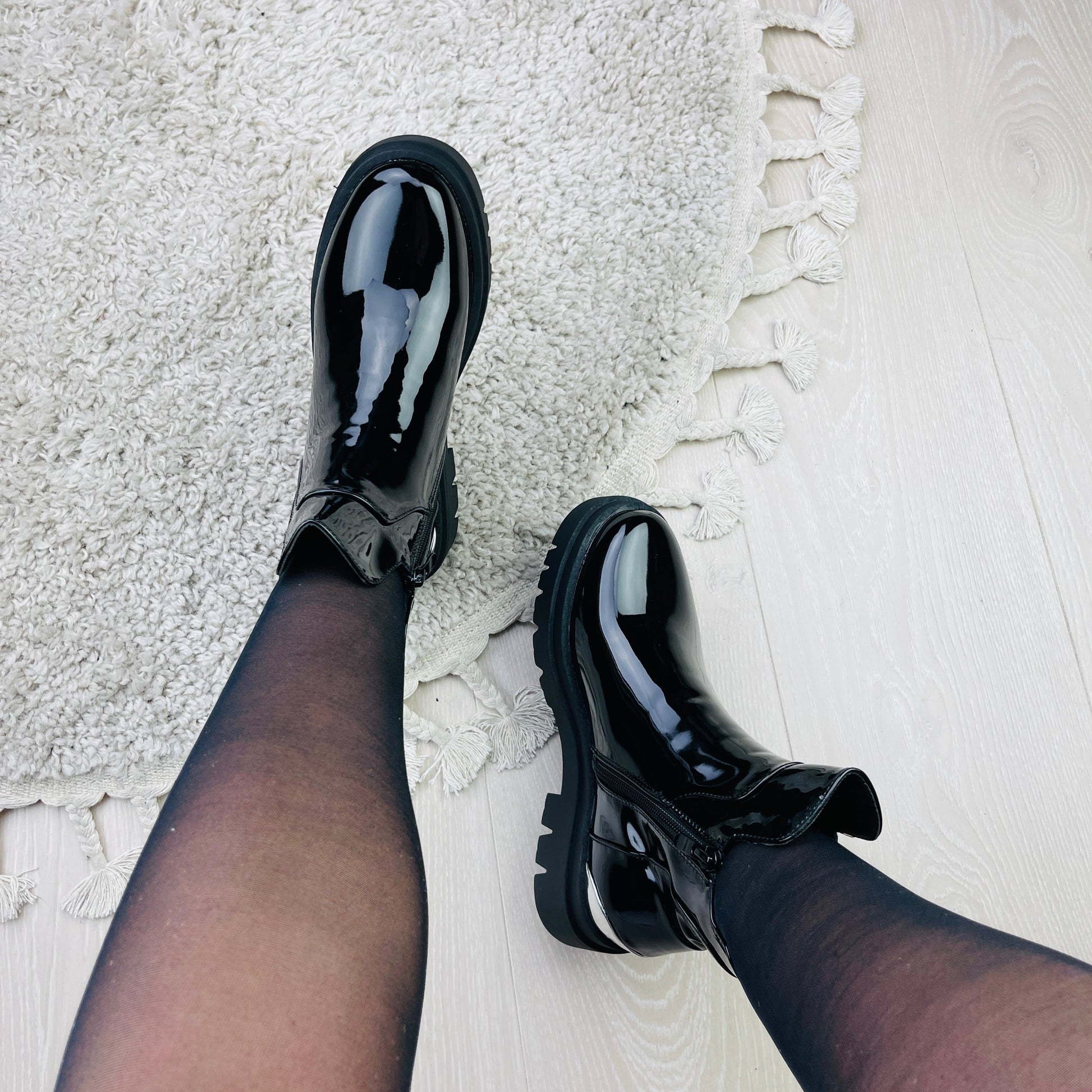 Xanne Lak Zwarte Boots