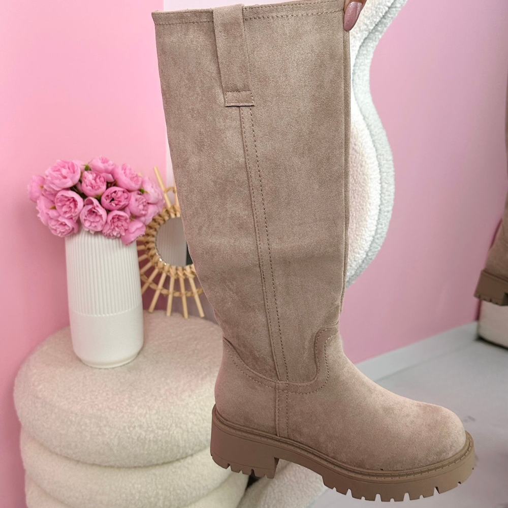 Elvira Beige Hoge Boots
