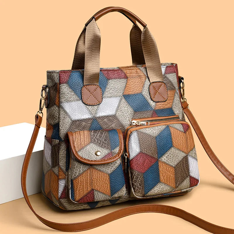 Lisa | Borsa a mano in pelle mosaico