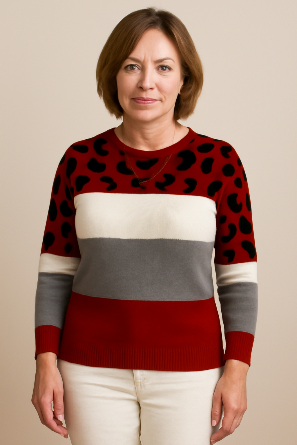 Maison Valmont™ | Maglione Elegante con Motivo Leopardato